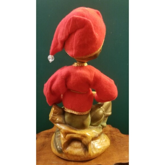 Vintage Tilso Golden Fantasy Pixie Christmas Elf Playing Harp 7.6"x4"x3" - Picture 5 of 6